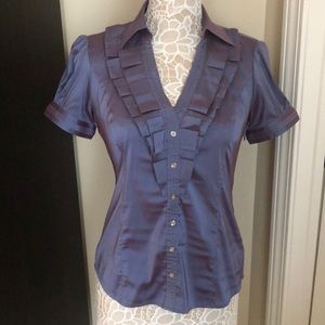 GREAT condition EXPRESS short sleeve fitted shirt size S shimmery purple color
